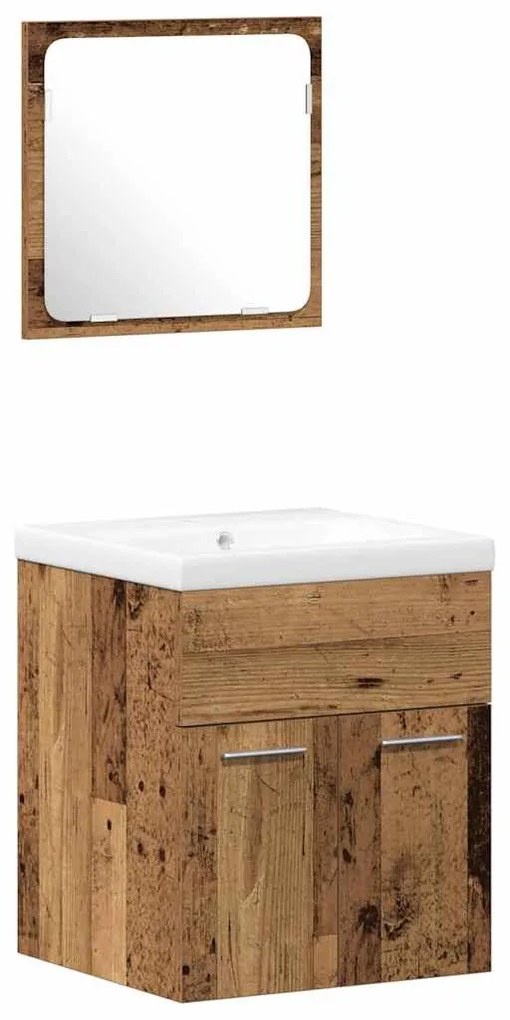Fürdőszoba bútor szett 3 pcs Öreg fa 41 x 38.5 x 46 cm Faanyag