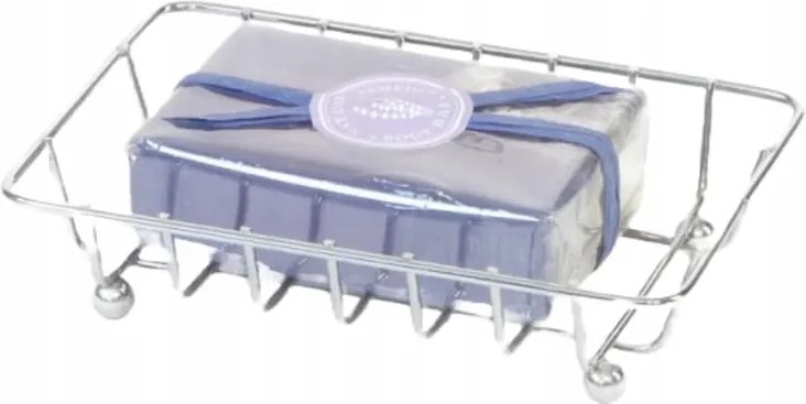 Négyzet alakú szappantartó krómozott drót 13x8,8x2,9 cm