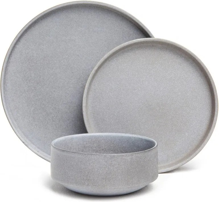 Malia 18 db-os szürke agyagkerámia étkészlet - Bonami selection