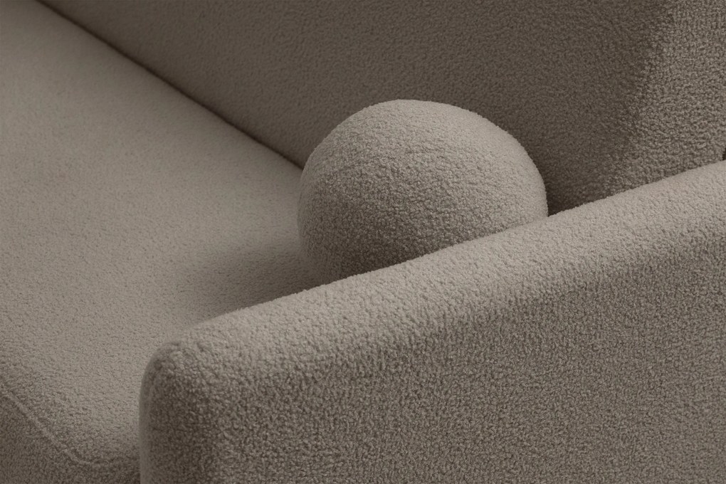 Nido ágyazható háromszemélyes kanapé 140 cm tárolóval - bézs boucle Quelle 16