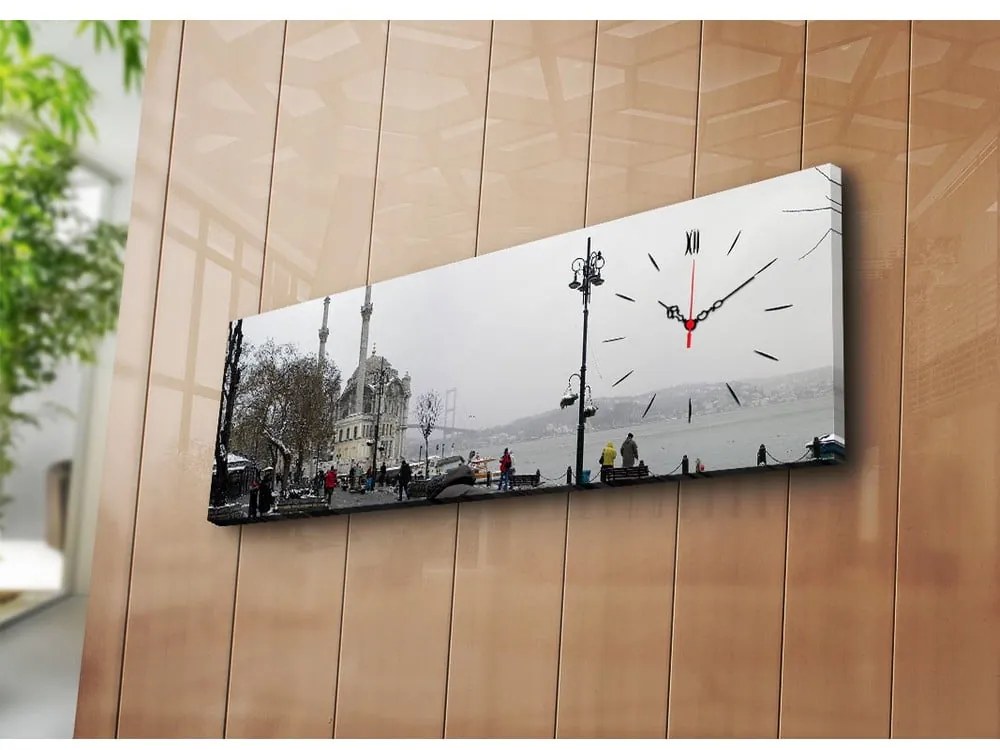 In the city dekoratív falióra, 30 x 90 cm