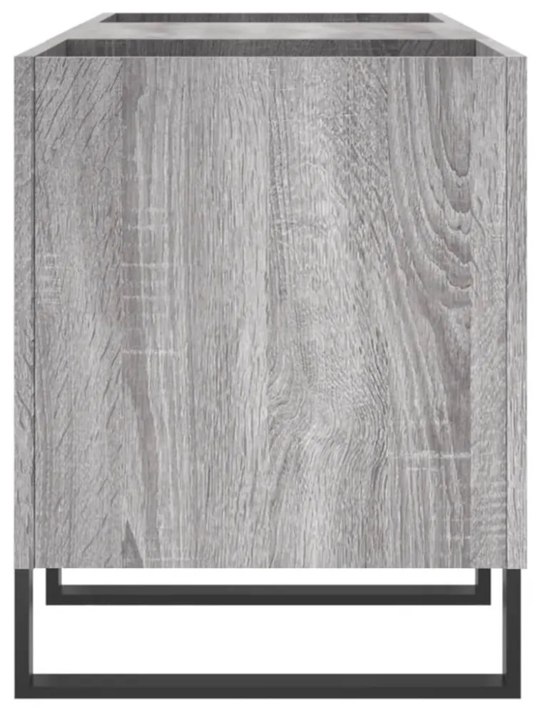 szürke sonoma színű szerelt fa hanglemezszekrény 121x38x48 cm