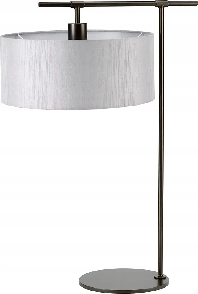 Asztali lámpa sötétbarna ezüst retro lámpaernyővel 65cm Elstead