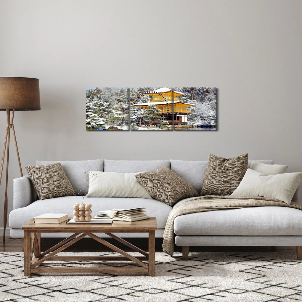 Kép - Kinkakuji, Japán (órával) (90x30 cm)