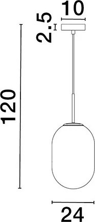 NOVA LUCE 9092823 BALOR Egyágú Függesztett Lámpa Üveg E14 IP20
