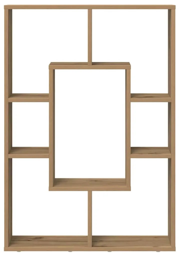 kézműves tölgy színű szerelt fa könyvespolc 63 x 20 x 90 cm