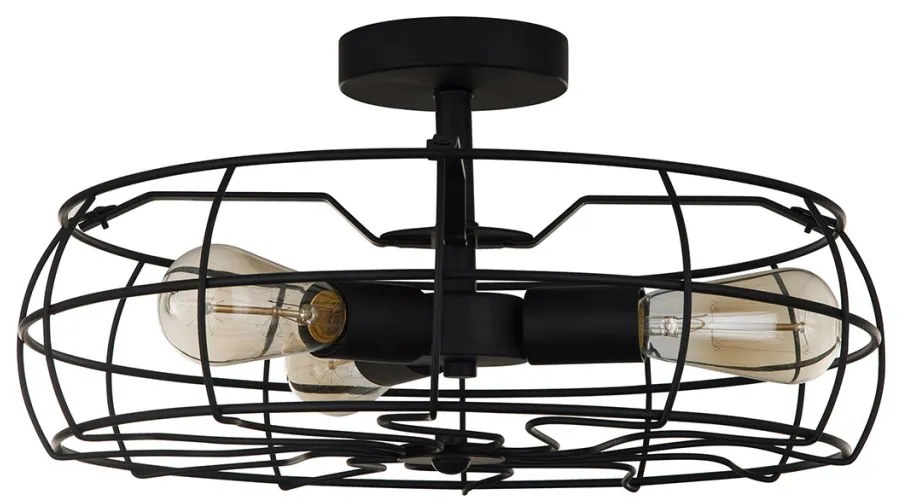 ITALUX MXM-2580_3-BK RAYO Loft Mennyezeti Lámpa Fekete E14 IP20