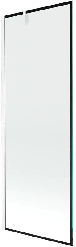 Mexen Next, kádparaván 1 szárny 70 x 150 cm, fix szárny, 6 mm átlátszó üveg fekete mintával, fehér profil, 895-070-000-00-70-20