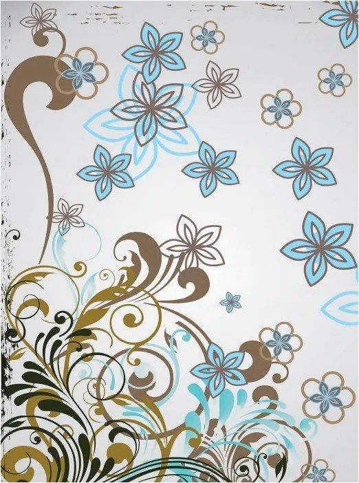 Fotótapéta Retro virágok világosszürke antik hatással 206x275 +ragasztó
