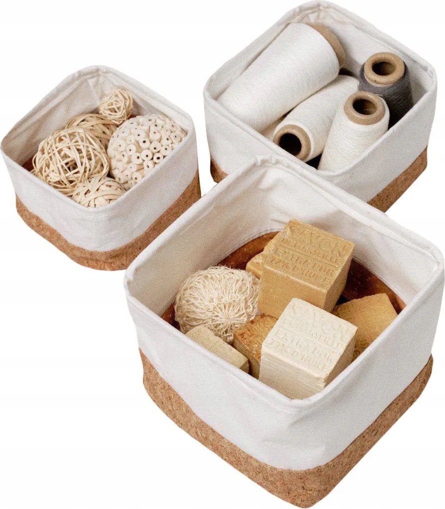 Tároló Kosarak parafa alapon x3