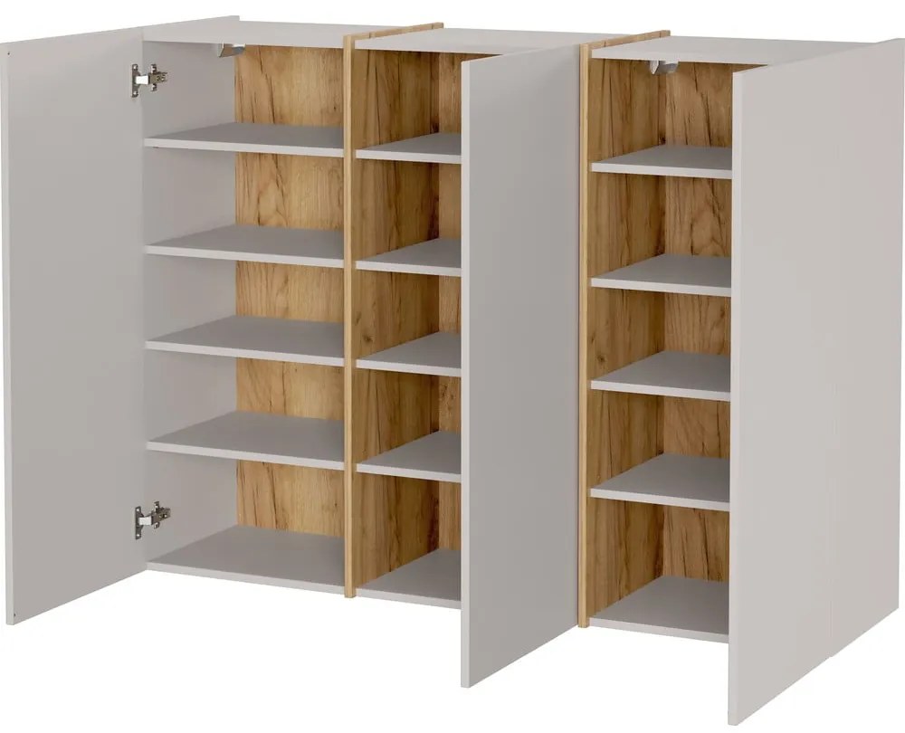 Krémszínű-natúr színű előszoba bútor 168x200x37 cm Libbiano – Germania