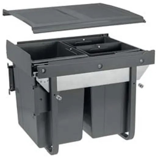 Hulladékgyűjtő GTV Practi Eco 450, szelektív, frontkihúzású, lágy záródás, 20+2*10 L edénnyel, fedéllel