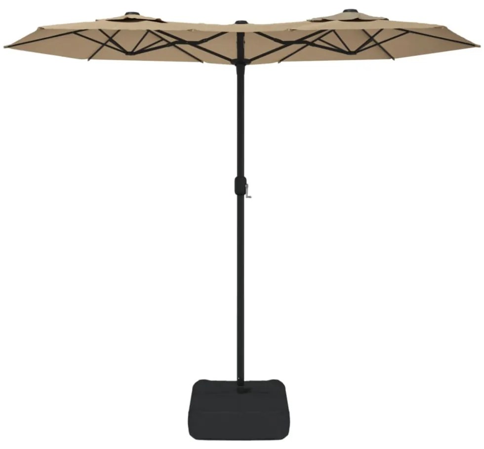 tópszínű dupla tetős napernyő 316x145 cm