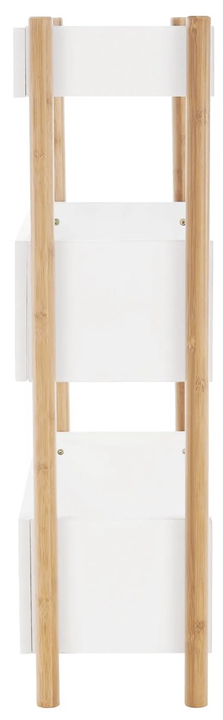 3 polcos állvány, természetes bambusz/fehér, BALTIKA TYP 2