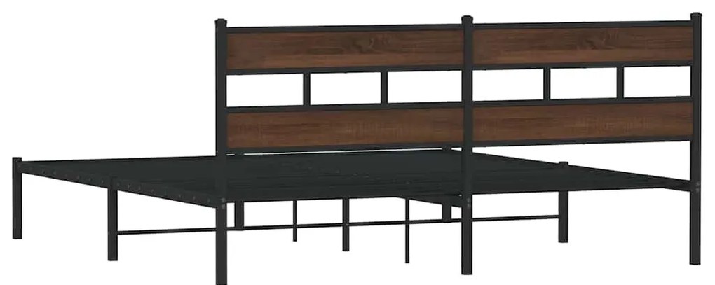 barna tölgy színű fejtámlás ágykeret matrac nélkül 180 x 200 cm