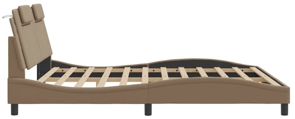 kávészínű ágykeret Viana LED-ekkel matrac nélkül 180 x 200 cm