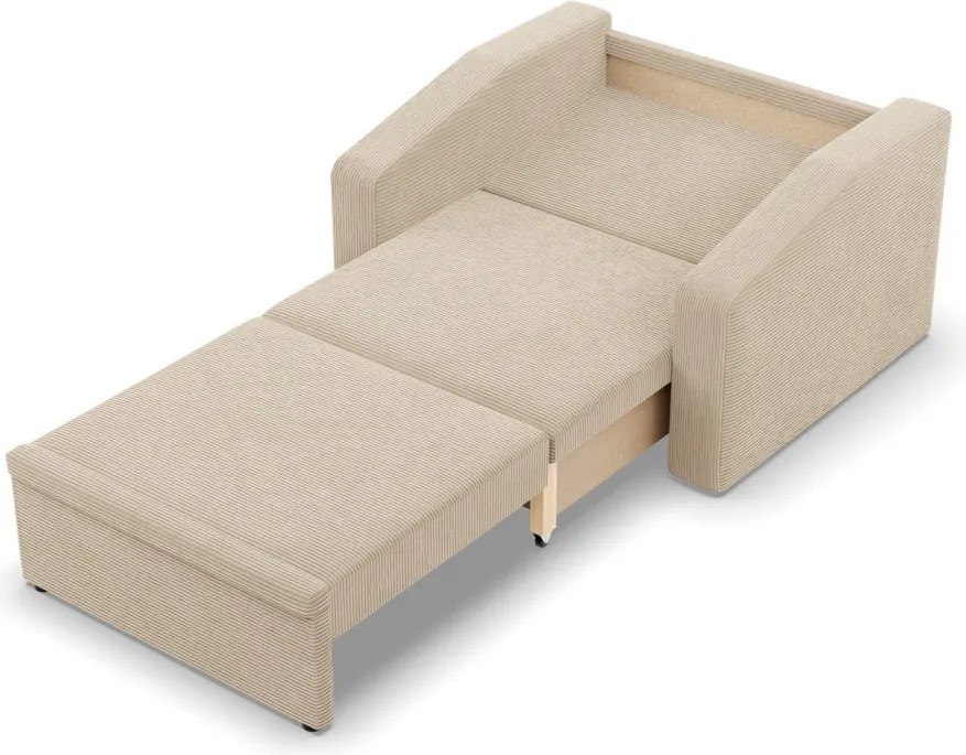 Vertico fekvőfotel, 80 cm széles, kordbársony, bézs