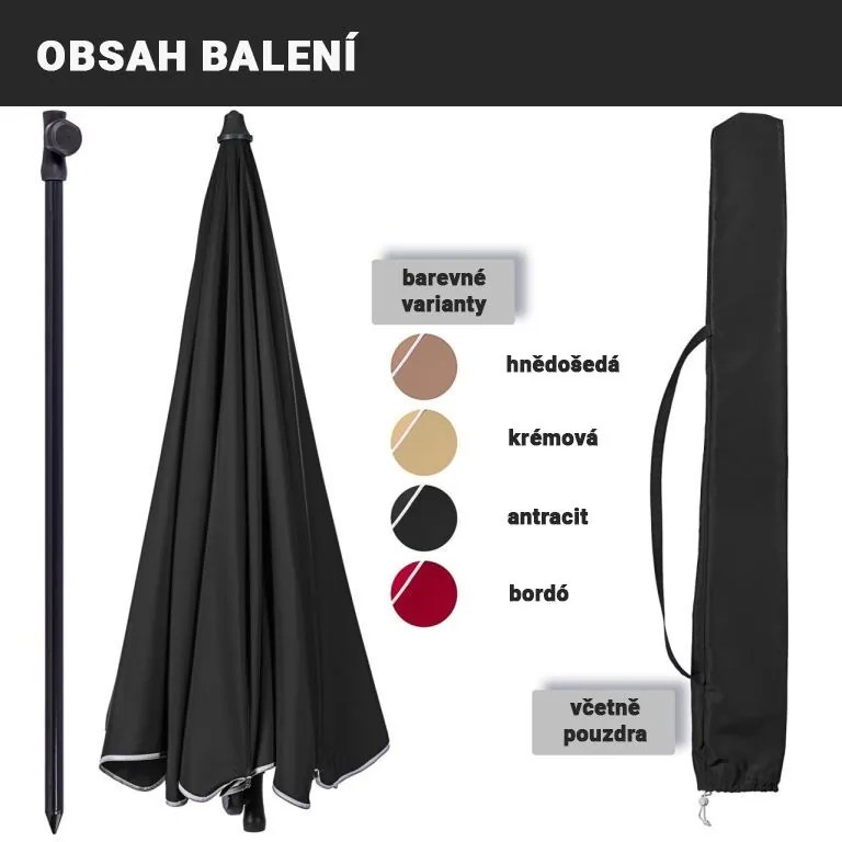 STILISTA Kerti napernyő  Ø 180 cm antracit