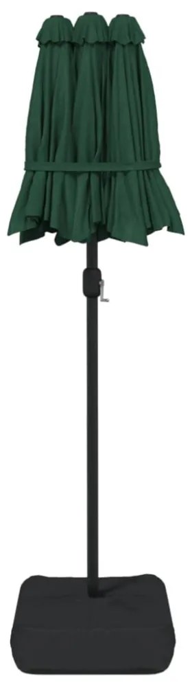 zöld dupla tetős napernyő 316x145 cm