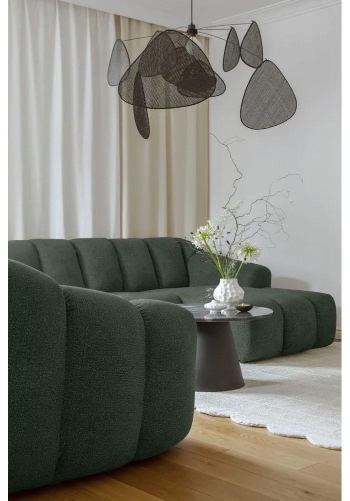 Sötétzöld sarokkanapé (bal oldali-U alakú) Shell – Miuform