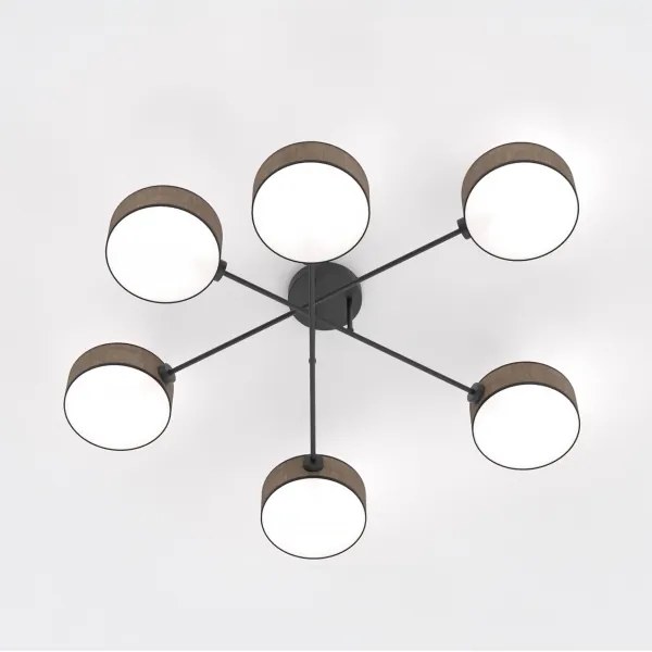 Felületre szerelhető csillár MAGA 6xE14/10W/230V barna