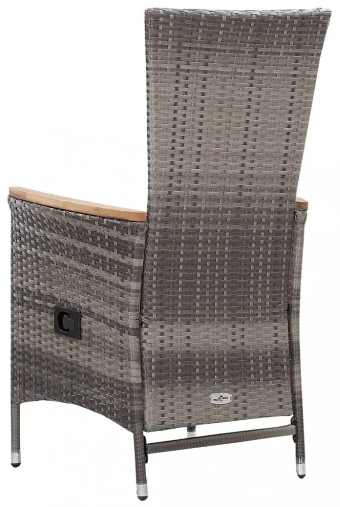 3 részes szürke polyrattan kerti ülőgarnitúra párnákkal