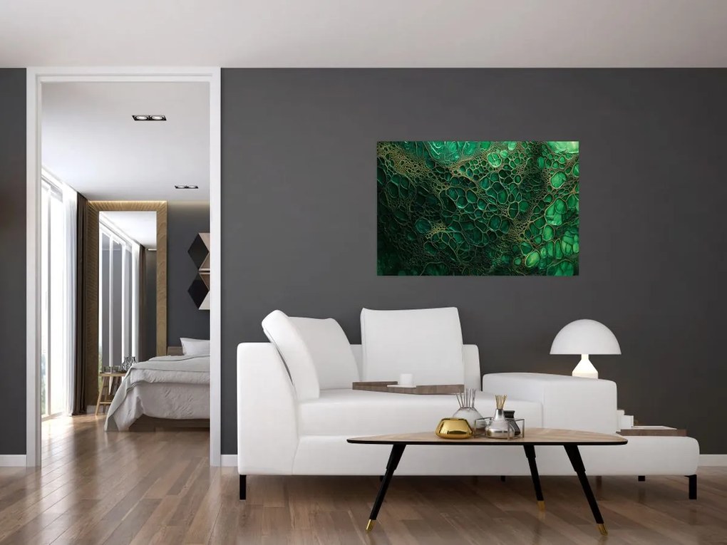 Kép - Zöld mikroszkópos kép (90x60 cm)