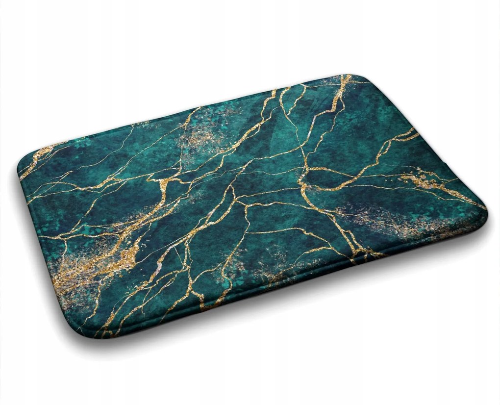 Nedvszívó fürdőszobaszőnyeg Zöld márvány 75x45 cm