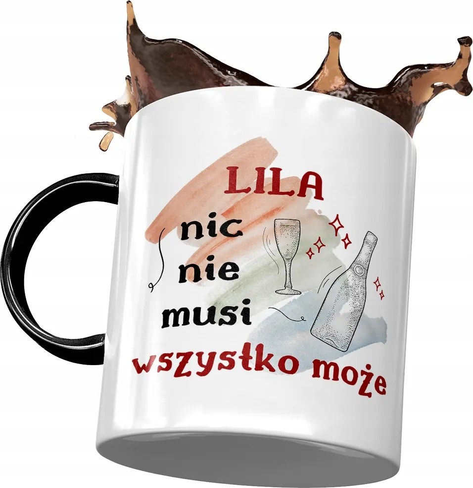 Fekete Bögre Lili Barátnő Feleség Ajándék Nyomtatott Fotóval