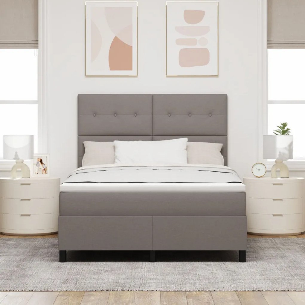 Boxspring Ágy Matraccal Taupe 160x200 cm Szövet