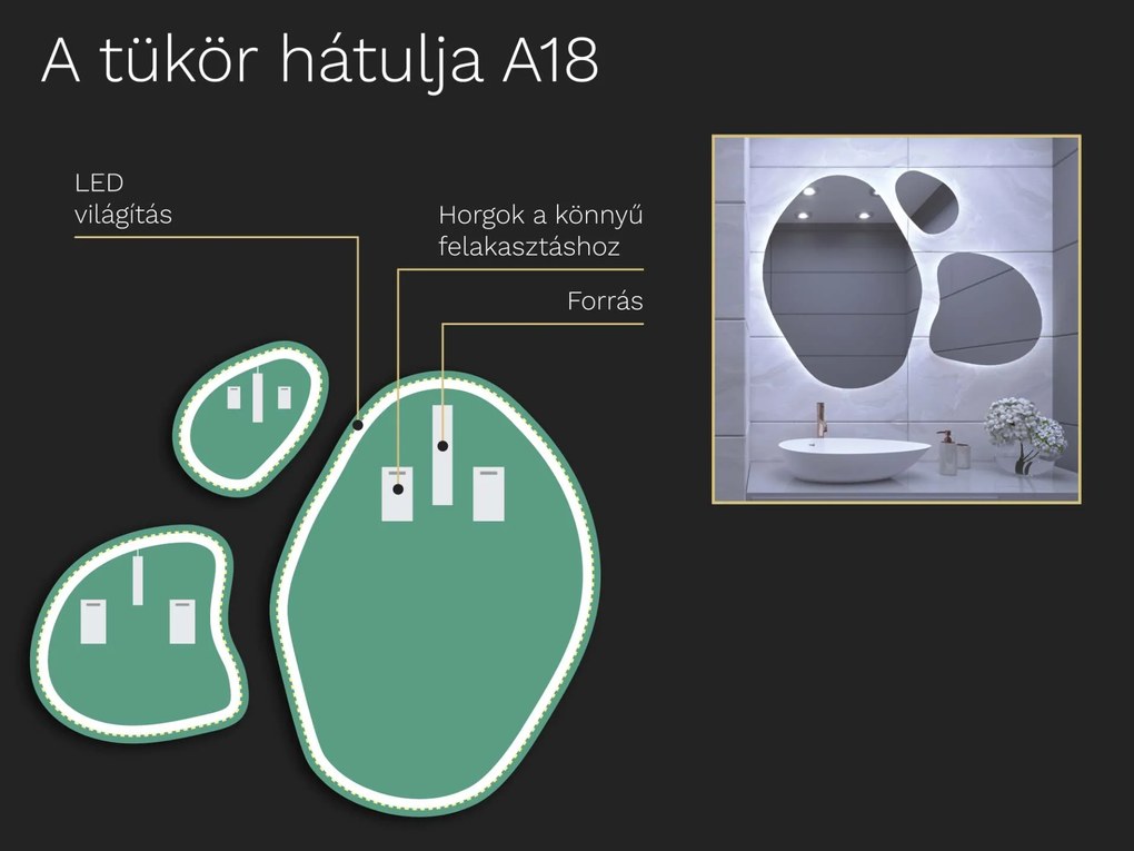 Organikus tükör LED világítással A18