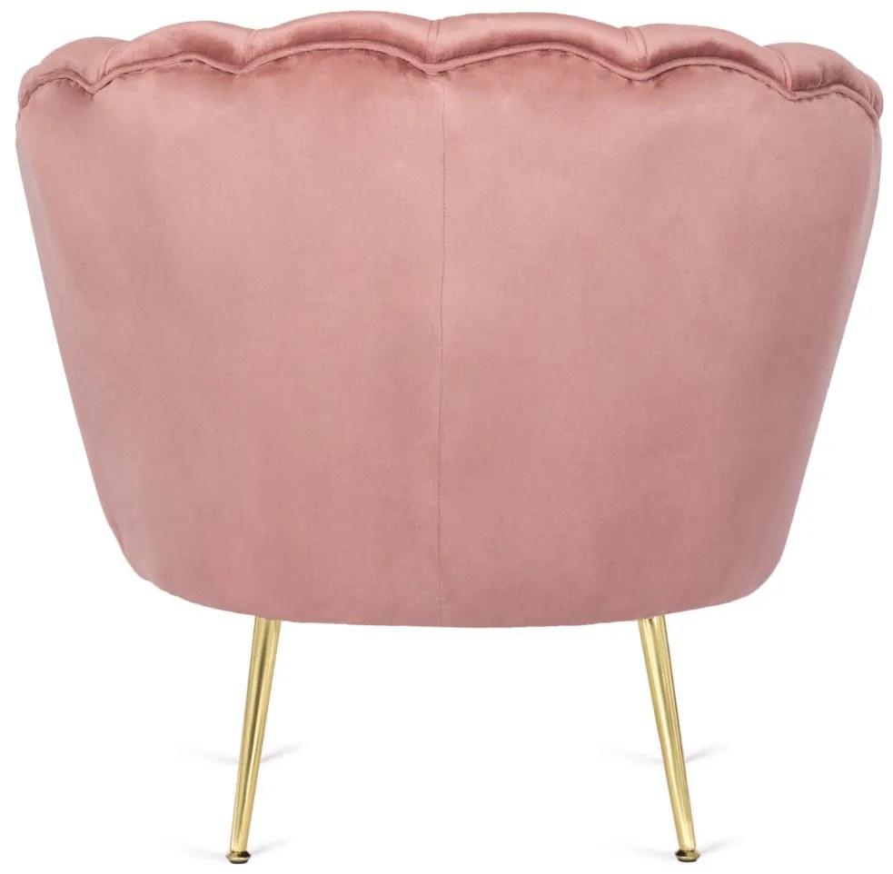 Elegáns Fotel Lábtartóval Rózsaszín Bársony Kárpittal. GRAND