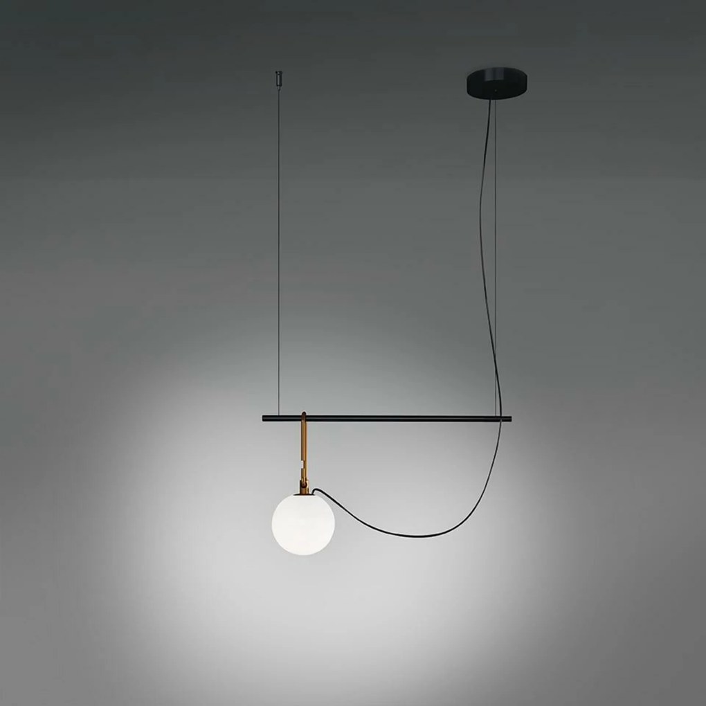 Artemide nh S1 14 függeszték design lámpa, fekete/sárgaréz, E14, 1820 mm