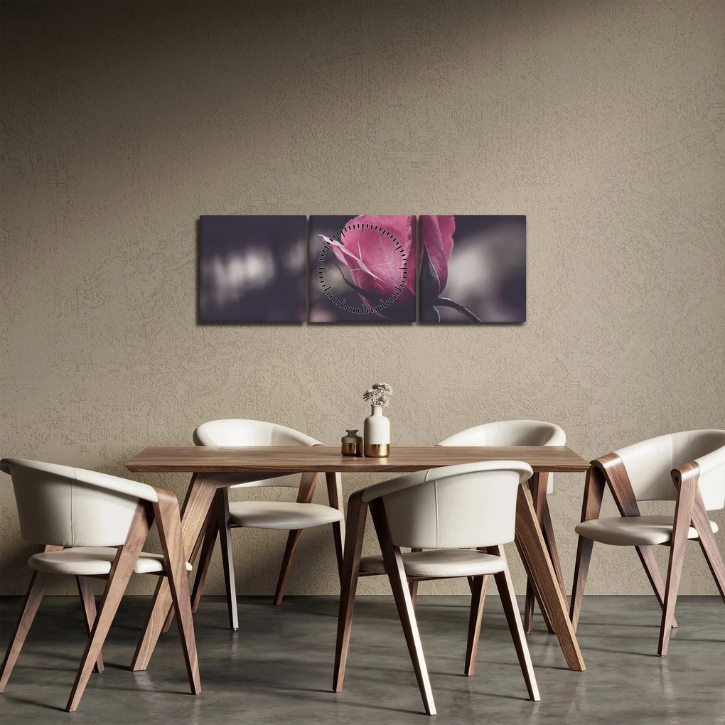 Kép - Rózsa virág részlete (órával) (90x30 cm)