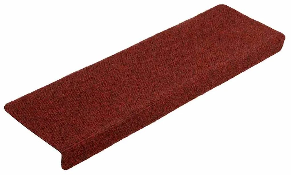 20 db öntapadós lépcsőszőnyeg, 65 x 21 x 4 cm, bordói piros, téglalap alakú széllel
