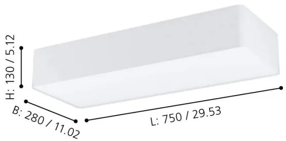 Eglo 99298 - Mennyezeti lámpa POSADERRA 3xE27/28W/230V