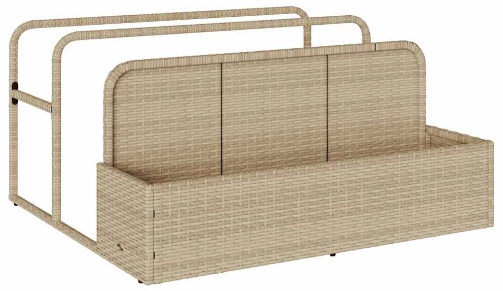bézs polyrattan medence melletti úszótároló 110x100x57 cm