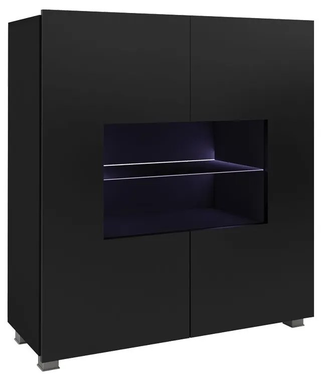 Vitrin Brenali BR01 (fekete + fényes fekete) (kék LED világítás). 1053847