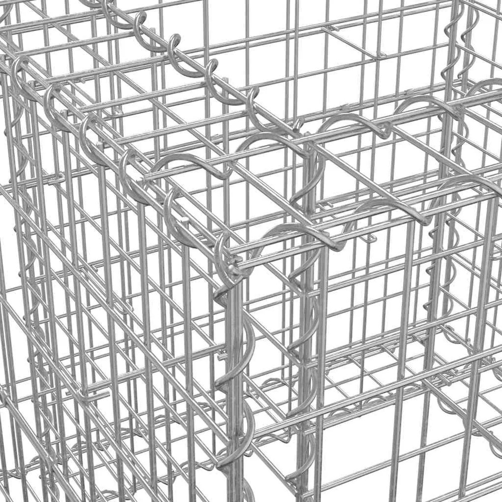 ezüst horganyzott vas gabion kosár 70 x 70 x 65 cm
