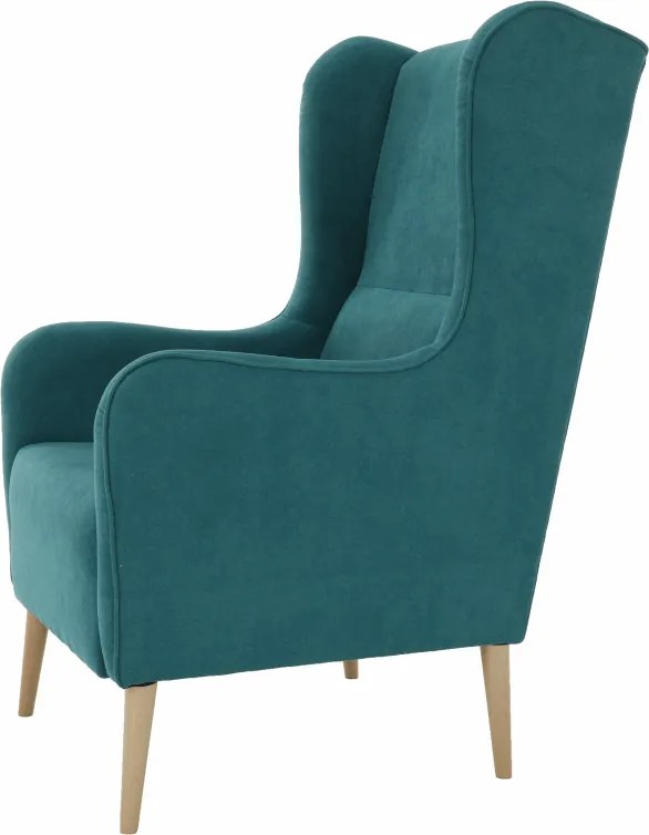 Kényelmes fotel, türkíz/bükk, BREDLY