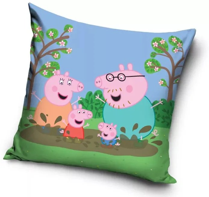 Peppa malac párnahuzat mud 40x40cm (velúr)