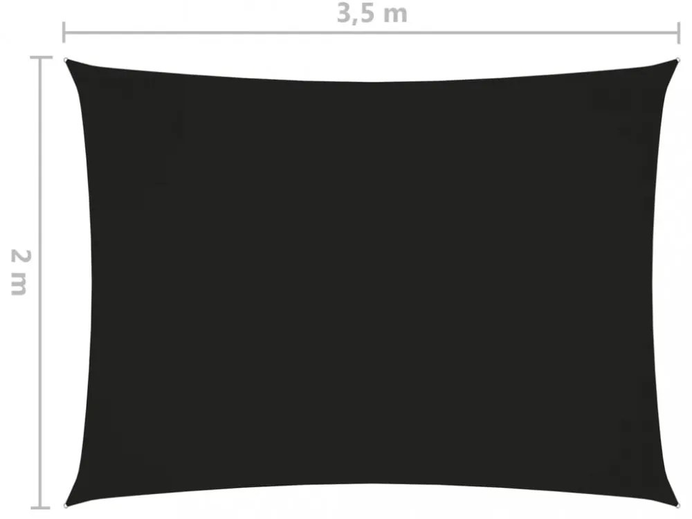 fekete téglalap alakú oxford szövet napvitorla 2 x 3,5 m