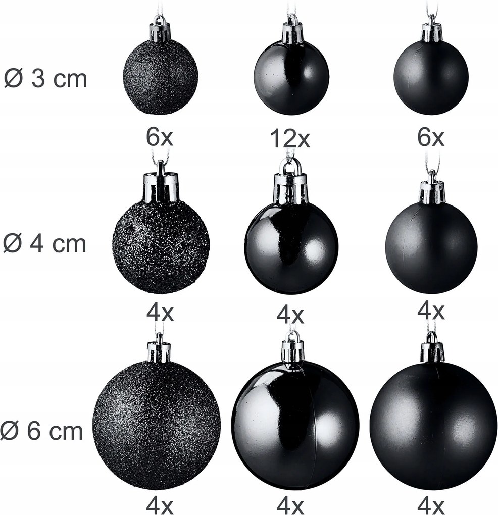 Díszített gömb, Sima gömb, Idom gömbök, Csipeszek, Jégcsapok,100 db