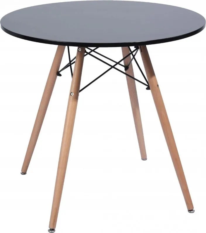 Étkezőasztal, fekete/bükk, GAMIN II NEW 80 N