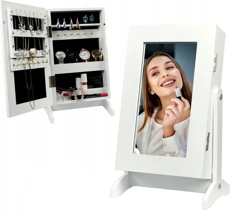 Ékszertartó szekrény tükörrel 21 x 15 x 35 cm