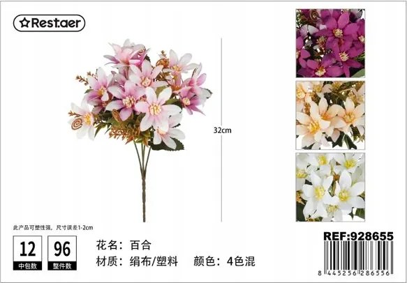 Mesterséges virágcsokor 32 cm Váza dekoráció