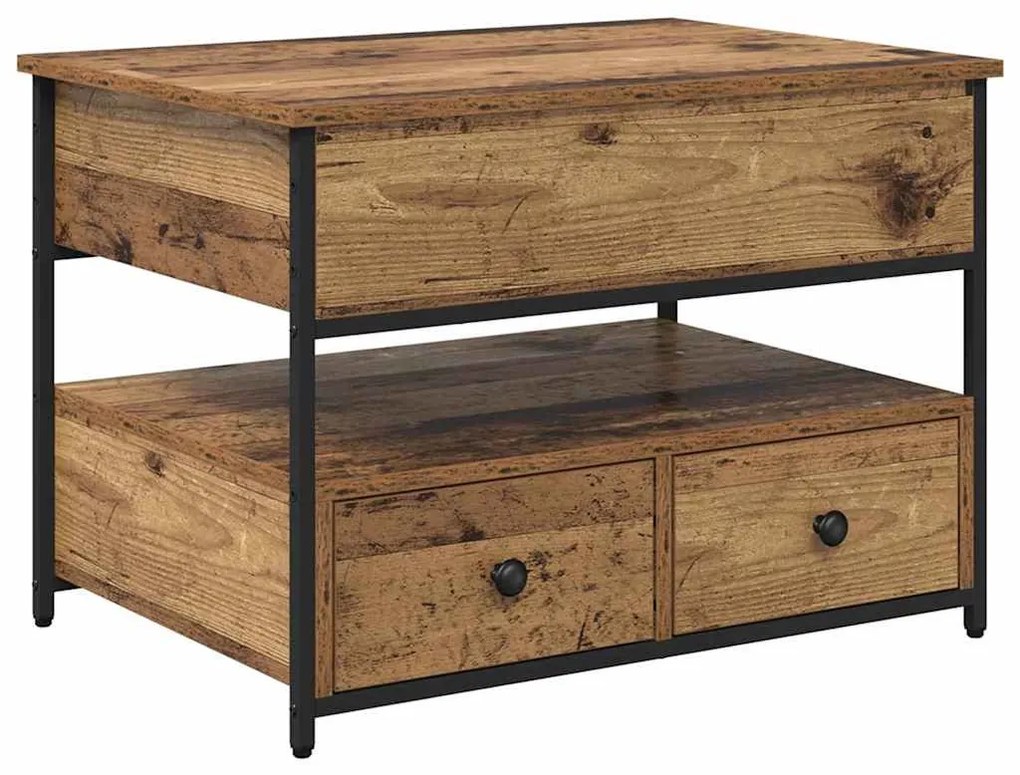 Dohányzóasztal fiókkal Régi fa 70x50x50cm Faanyag