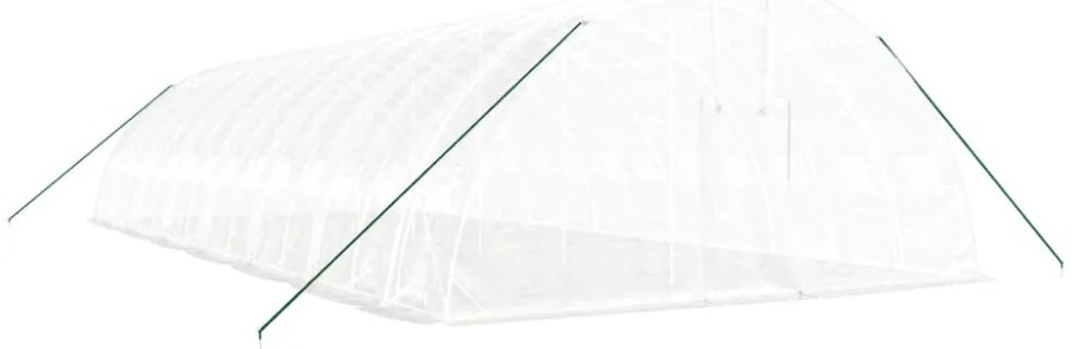 fehér acélvázas melegház 84 m² 14x6x2,85 m