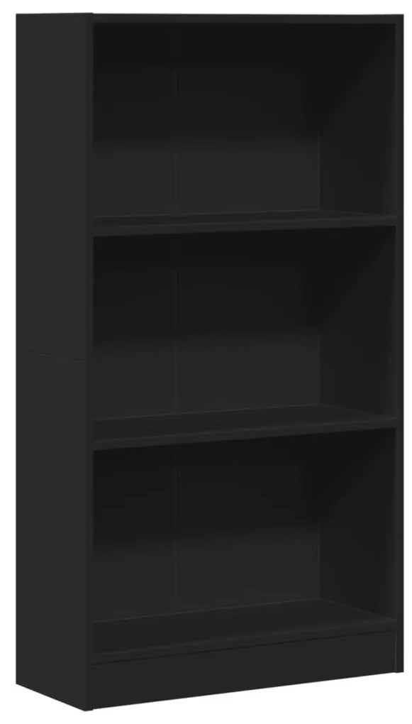 fekete szerelt fa könyvszekrény 60 x 24 x 109 cm