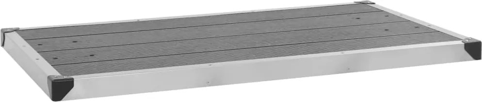 vidaXL szürke WPC rozsdamentes acél kültéri zuhanytálca 110 x 62 cm